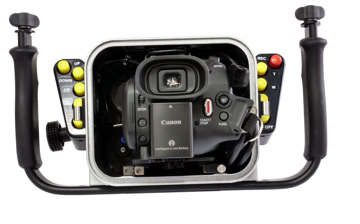 Detailní pohled na sejmutou část pouzdra s kamerou