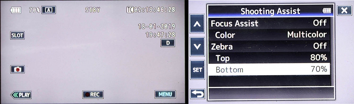 Příklady indikací videokamery JVC GZ-RY980 Příklady indikací videokamery JVC GZ-RY980