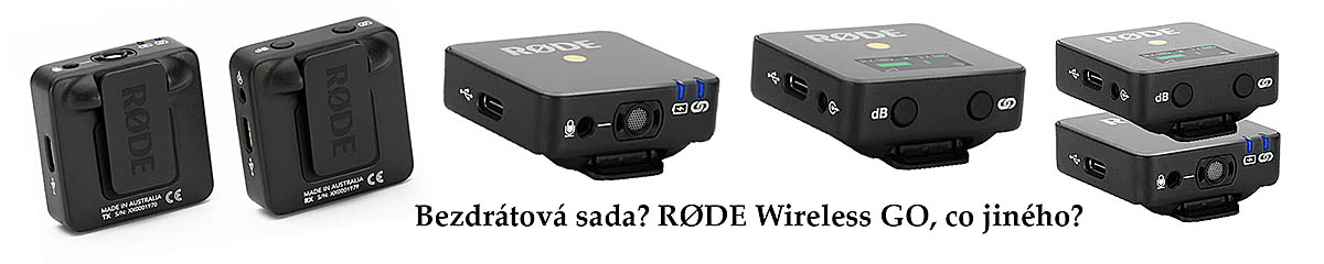Názorná sestava RODE Wireless GO a doplňků... Názorná sestava RODE Wireless GO a doplňků...