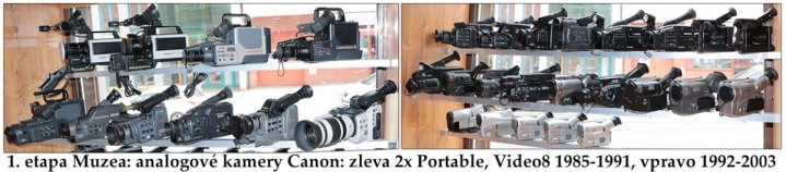 První etapa Muzea V8/Hi8 děleně: Canon 1980 až 2003 První etapa Muzea V8/Hi8 děleně: Canon 1980 až 2003