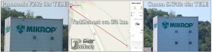 Demonstrace přiblížení: Panasonic 60x versus Canon 40x Demonstrace přiblížení: Panasonic 60x versus Canon 40x