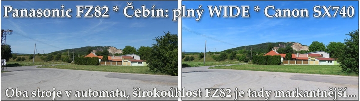 Panasonic FZ82 je proti SX740 výrazně více širokoúhlý Panasonic FZ82 je proti SX740 výrazně více širokoúhlý