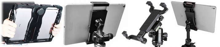 Různé držáky pro nahrávání videozáznamu tabletem Různé držáky pro nahrávání videozáznamu tabletem