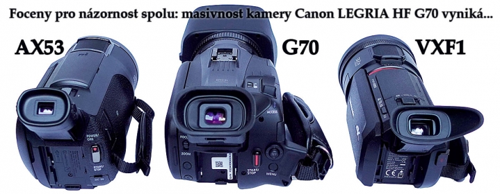 Trojice porovnávaných kamer v NÁZORNÉM měřítku... Trojice porovnávaných kamer v NÁZORNÉM měřítku...