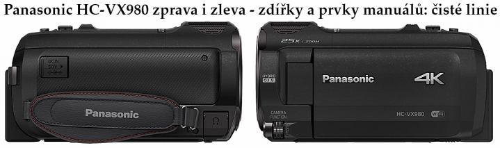 Jednoduše elegantní linie Videokamery VX980 ze stran Jednoduše elegantní linie Videokamery VX980 ze stran