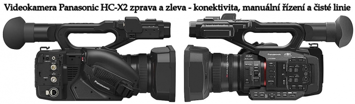 Videokamera Panasonic HC-X2 zprava a zleva: detaily Videokamera Panasonic HC-X2 zprava a zleva: detaily