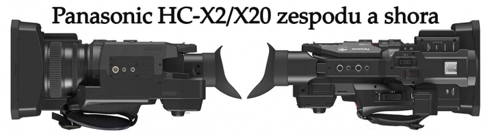 Videokamera Panasonic HC-X2/X20: detail zespodu i shora Videokamera Panasonic HC-X2/X20: detail zespodu i shora