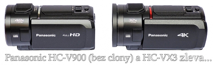 Krásné novinky Panasonic HC-V900 a HC-VX3 zlevoboku Krásné novinky Panasonic HC-V900 a HC-VX3 zlevoboku