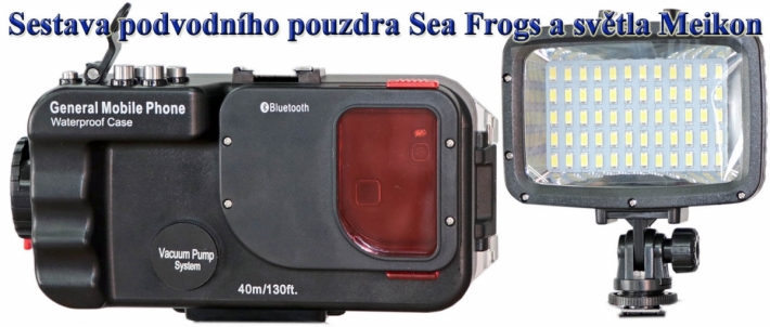 Sada podvodního pouzdra Sea Frogs a světla Meikon Sada podvodního pouzdra Sea Frogs a světla Meikon
