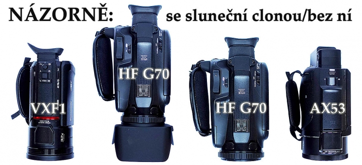 Srovnání velikostí: G70 se sluneční clonou a bez ní... Srovnání velikostí: G70 se sluneční clonou a bez ní...