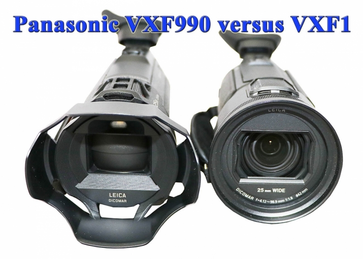 Panasonic HC-VXF990 ve srovnání s HC-VXF1 zepředu Panasonic HC-VXF990 ve srovnání s HC-VXF1 zepředu