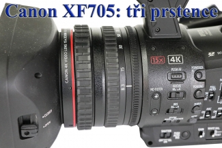 Videokamera Canon XF705: tři prstence manuálů... Videokamera Canon XF705: tři prstence manuálů...